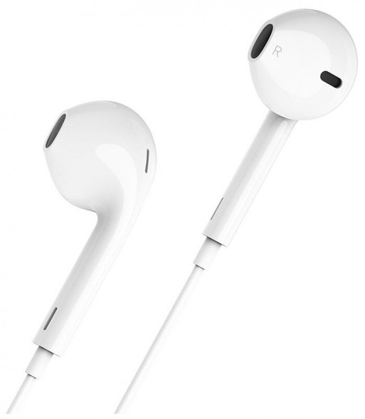 Гарнитура, наушники Borofone BM56 для iPhone, iPad, iPod Lightning 8-pin, вкладыши, 1.2м (белый)