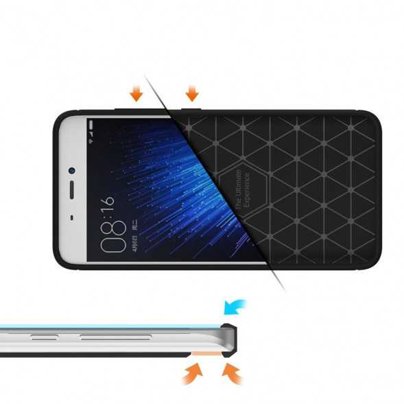 Чехол накладка Carbon Fibre для Xiaomi Mi5 (черный)
