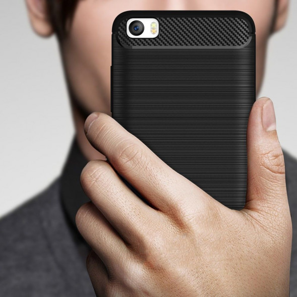 Чехол накладка Carbon Fibre для Xiaomi Mi5 (черный)