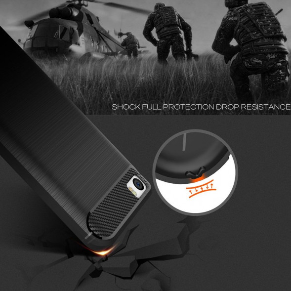 Чехол накладка Carbon Fibre для Xiaomi Mi5 (черный)