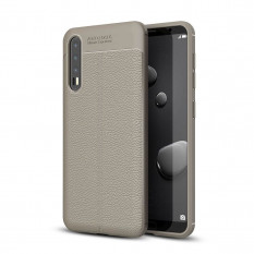 Чехол накладка Litchi Grain для Huawei P20 Pro / P20 Plus (серый)