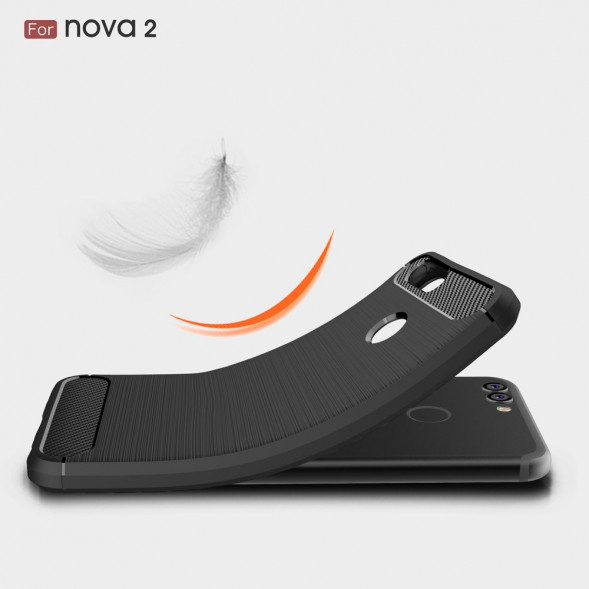 Чехол Carbon Fibre для Huawei Nova 2 (синий)