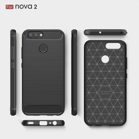 Чехол Carbon Fibre для Huawei Nova 2 (синий)