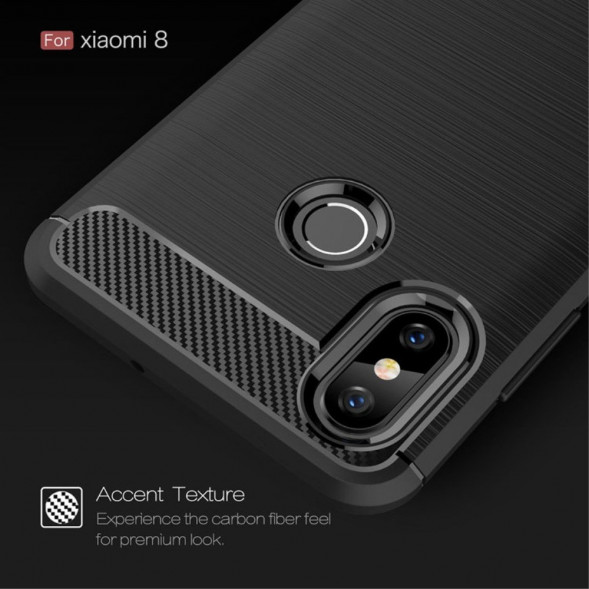 Чехол Carbon Fibre для Xiaomi Mi 8 (черный)