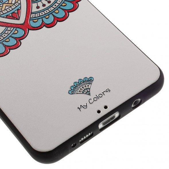 Текстурный TPU чехол накладка для Samsung Galaxy A7 (2016) SM-A710F (Цветные узоры)