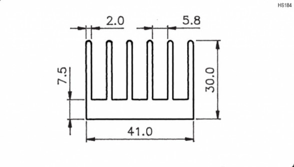 HS184-30 Радиатор ребристый (черный)