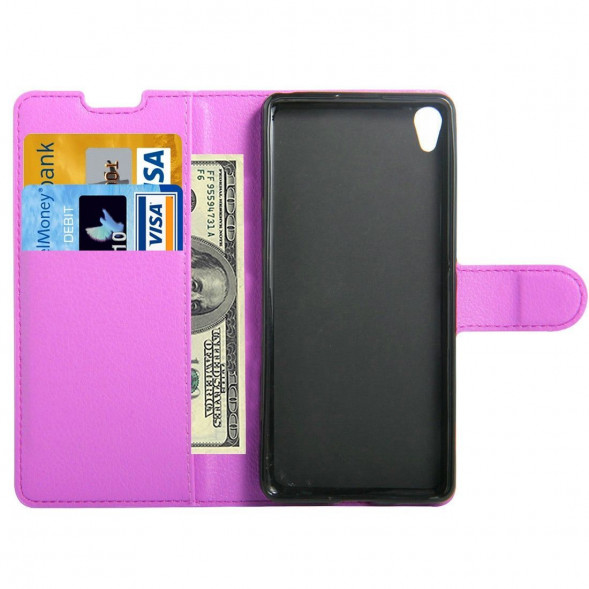 Чехол с визитницей для Sony Xperia XA, XA Dual F3111, F3112 (фиолетовый)