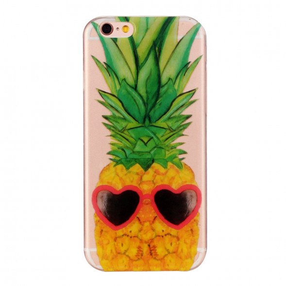 Силиконовый чехол с рисунком для iPhone 6, 6S (Веселый ананас)