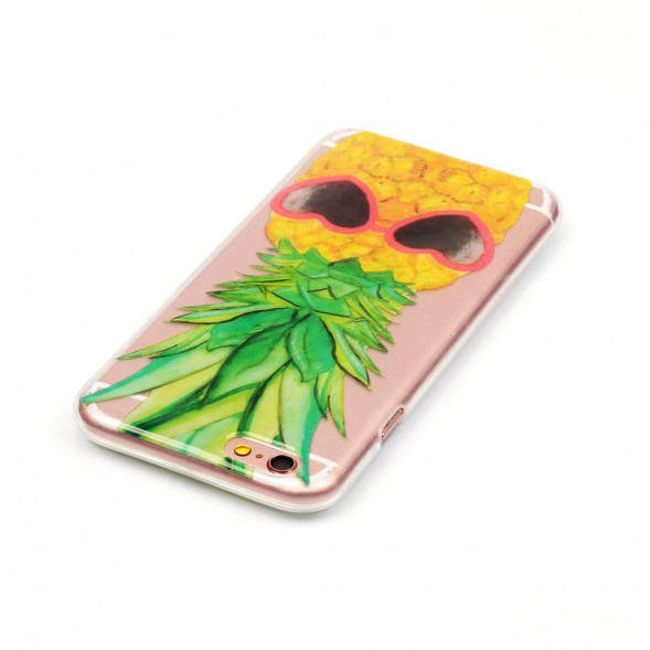 Силиконовый чехол с рисунком для iPhone 6, 6S (Веселый ананас)