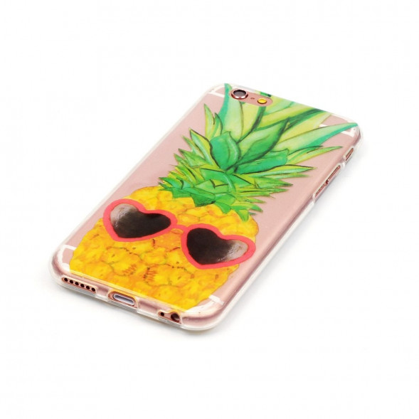 Силиконовый чехол с рисунком для iPhone 6, 6S (Веселый ананас)