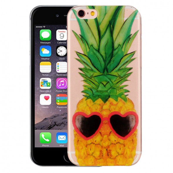 Силиконовый чехол с рисунком для iPhone 6, 6S (Веселый ананас)