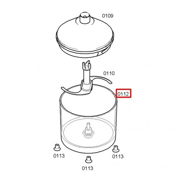 00268636 Чаша измельчителя для блендера Bosch 00751402, 00644952, 00264122 (АКСТ100)