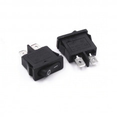 Клавиша переключатель рокерный ON-OFF 6A 250VAC 2Pin KCD1-110 10x22мм (черная клавиша)