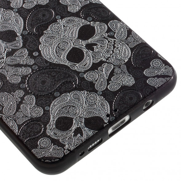 Текстурный TPU чехол накладка для Samsung Galaxy A7 (2016) SM-A710F (Черепа)