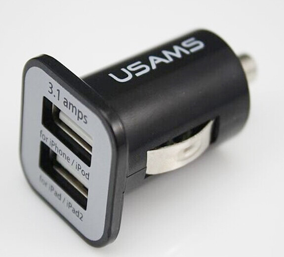 Универсальная автомобильная зарядка USAMS USB (2 порта, 2A)