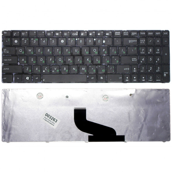 Клавиатура для ноутбука Asus X53S X53U с черной рамкой - черная (003263)