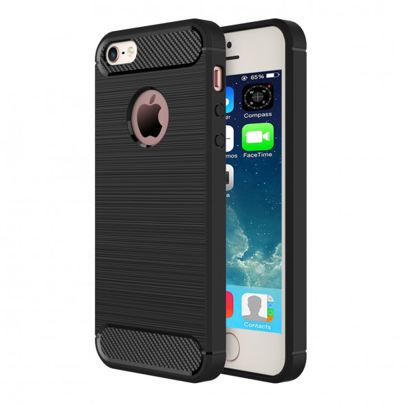 Чехол накладка Carbon Fibre для iPhone 6 / 6S (черный)
