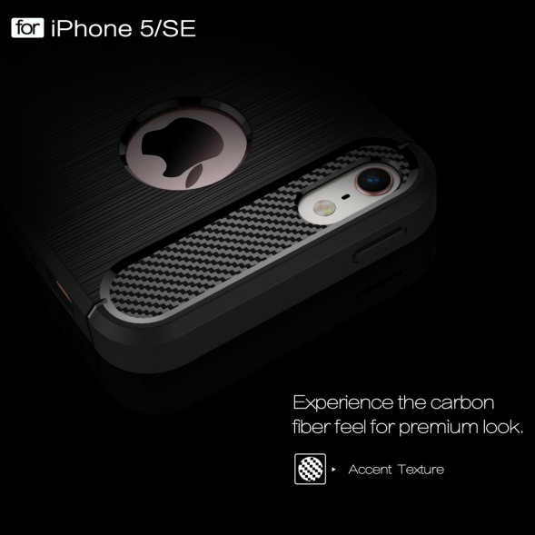 Чехол накладка Carbon Fibre для iPhone 6 / 6S (черный)