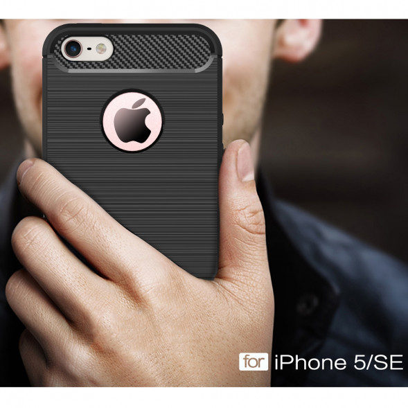 Чехол накладка Carbon Fibre для iPhone 6 / 6S (черный)