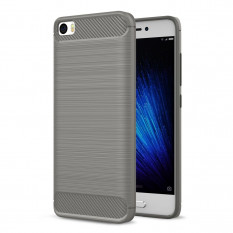 Чехол накладка Carbon Fibre для Xiaomi Mi5 (серый)