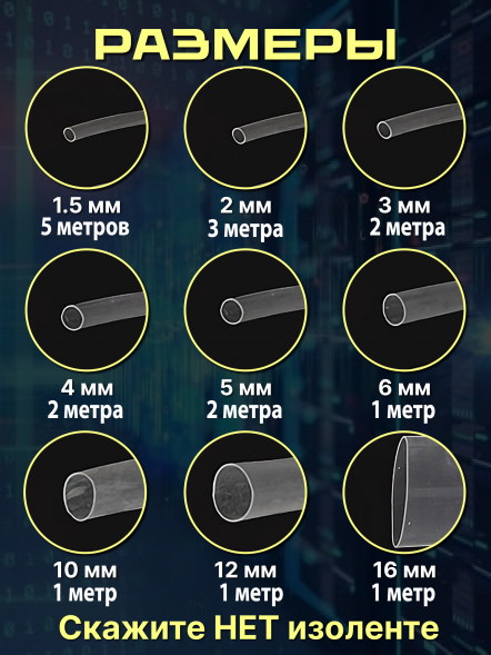 Набор термоусадочных трубок термоусадка 346шт прозрачная