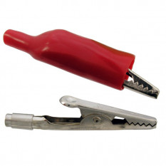 8-0031 red Зажим Крокодил с изолятором 5А, 10мм (красный)