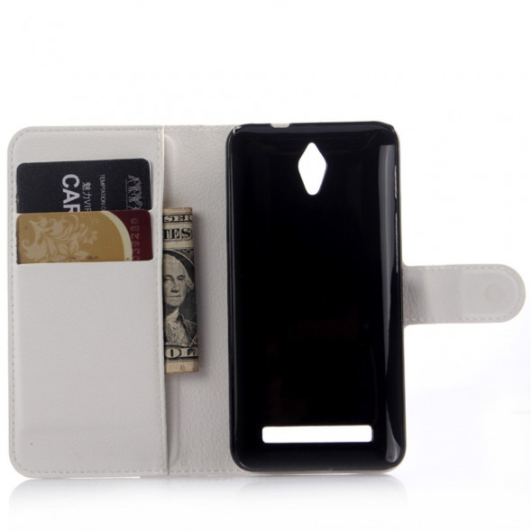 Чехол книжка с визитницей для Asus ZenFone C (ZC451CG) (Белый)