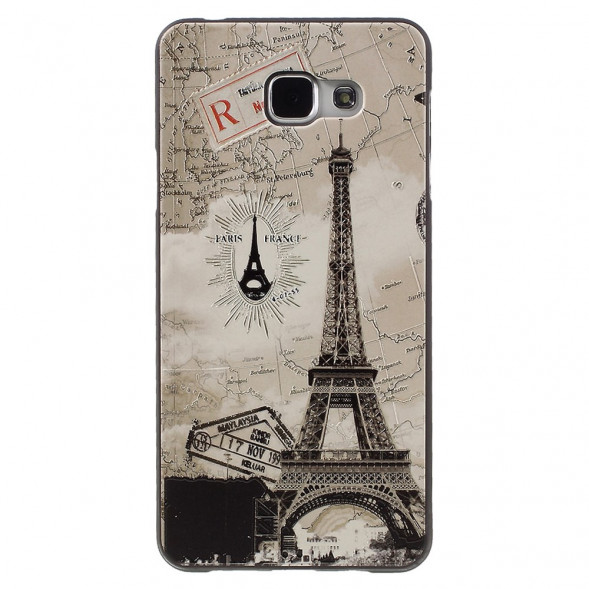 Текстурный TPU чехол накладка для Samsung Galaxy A7 (2016) SM-A710F (Эйфелева башня)