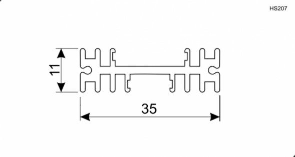 HS207-30 (BLA043-30) Радиатор ребристый (черный)