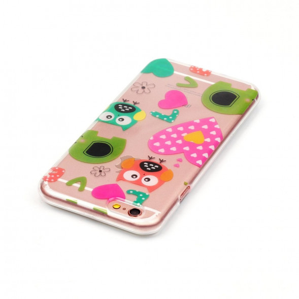 Силиконовый чехол с рисунком для iPhone 6, 6S (Совы)