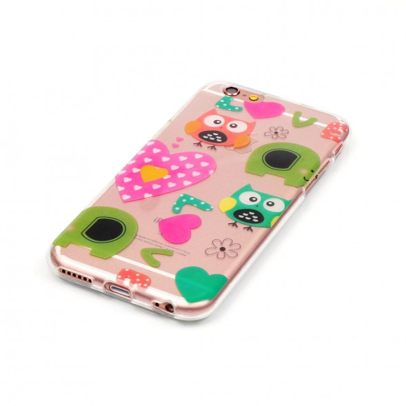 Силиконовый чехол с рисунком для iPhone 6, 6S (Совы)