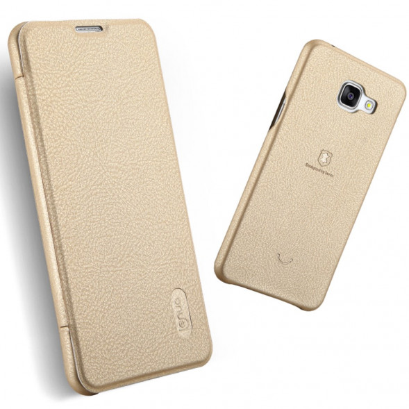 Чехол книжка Lenuo для Samsung Galaxy A7 (2016) SM-A710F (Золотистый)
