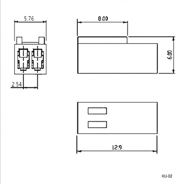 HU-02 wire 0,3m AWG26 провод соединительный