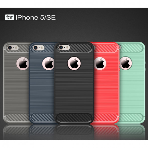 Чехол накладка Carbon Fibre для iPhone 6 / 6S (серый)