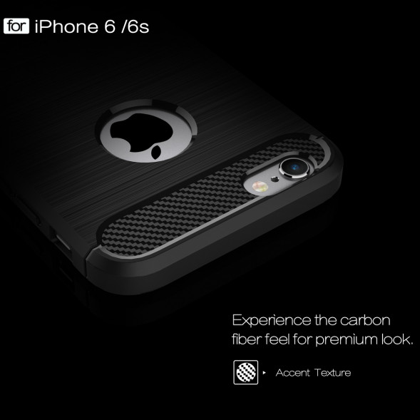 Чехол накладка Carbon Fibre для iPhone 6 / 6S (серый)