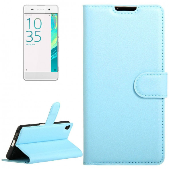 Чехол с визитницей для Sony Xperia XA, XA Dual F3111, F3112 (голубой)