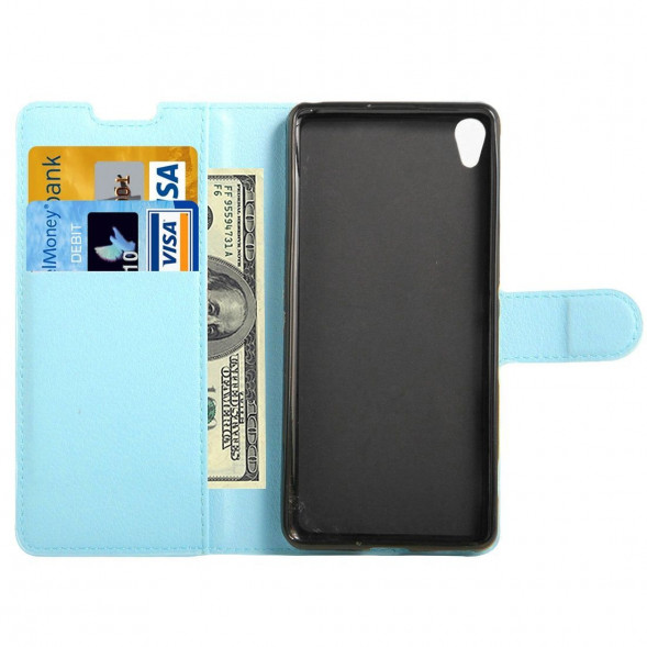 Чехол с визитницей для Sony Xperia XA, XA Dual F3111, F3112 (голубой)
