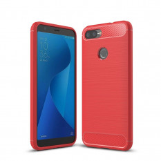 Чехол накладка Carbon Fibre для Asus ZenFone Max Plus M1 ZB570TL (красный)