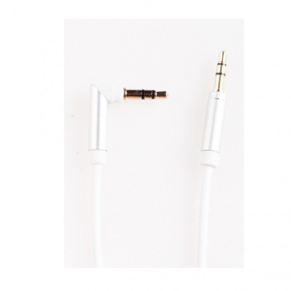 Кабель AUX Jack 3,5mm - Jack 3,5mm STS A11 1.0м, круглый, боковой (белый)