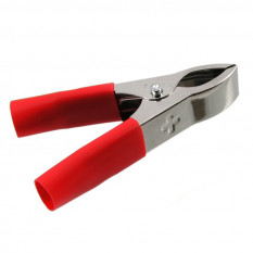 8-0035 red Зажим крокодил с изолятором 15А 50мм (красный)
