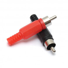 RCA-045 Разъем на кабель пластиковый (2шт черн, красн.)