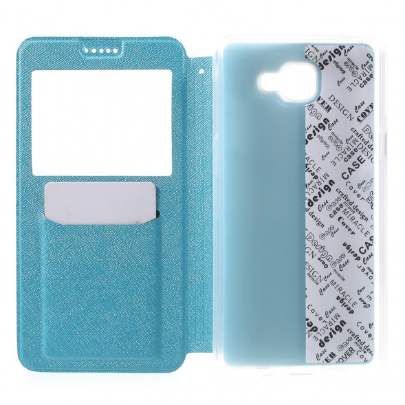 Чехол с окном информации для Samsung Galaxy A9 (2016) (Голубой)