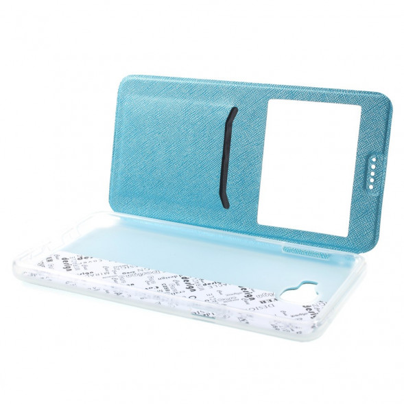 Чехол с окном информации для Samsung Galaxy A9 (2016) (Голубой)