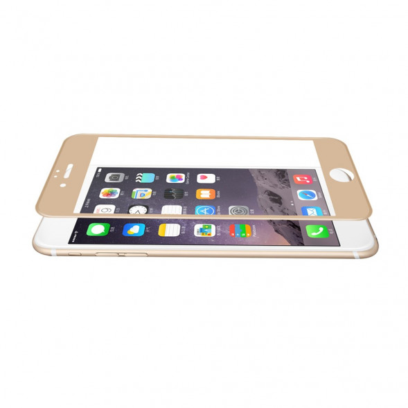 3D Защитное стекло для iPhone 6, 6S (Золото)