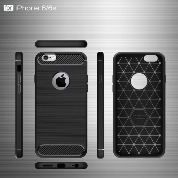 Чехол накладка Carbon Fibre для iPhone 6 / 6S (красный)