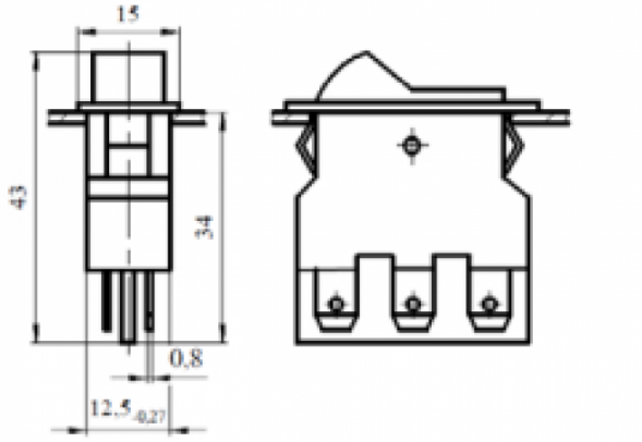 ВК33 Б15 В22181-20 Переключатель клавишный (рокерный)