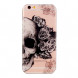 Силиконовый чехол с рисунком для iPhone 6, 6S (Череп с цветком)