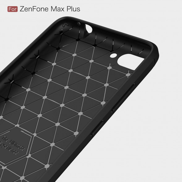 Чехол накладка Carbon Fibre для Asus ZenFone Max Plus M1 ZB570TL (серый)