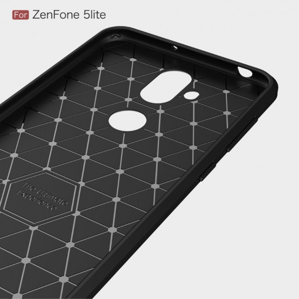 Чехол Carbon Fiber для Asus Zenfone 5 Lite ZC600KL (темно-синий)