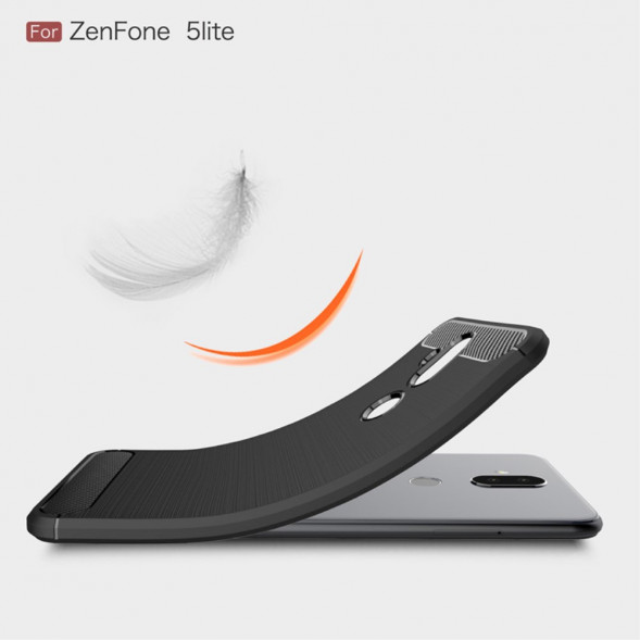 Чехол Carbon Fiber для Asus Zenfone 5 Lite ZC600KL (темно-синий)